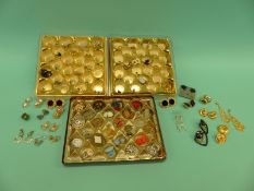 A collection of costume jewellery earrings including Avon, silver,