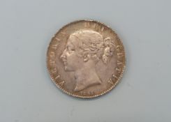 An 1845 Queen Victoria young head wreath reverse crown,