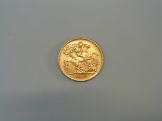 A 1912 gold half sovereign