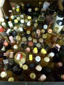 Approximately 110 whisky miniatures including single malts, Laphroaig , Glenmorangie, Balvenie,