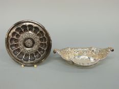 A Victorian hallmarked silver pierced bon bon dish of boat form,