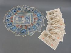 Austrian 1902 bank notes 1000 Kronen together with 1000 Reichsmark notes 1910,