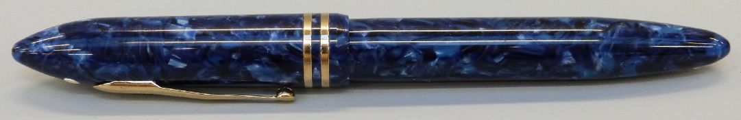 Sheaffer balance blue marble White Dot ballpoint pen