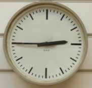 A c1970 G.P.O wall clock, the white dial with baton numerals, 22.