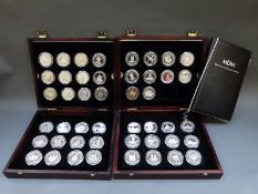 Forty-six MDM silver proof crowns commemorating the life of HM Queen Elizabeth the Queen Mother,