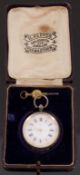 Hallmarked silver ladies pocket watch with gold hands,