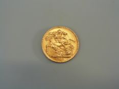 A 1912 gold full sovereign.