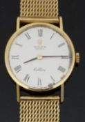 Rolex Cellini 18ct gold ladies wristwatch with black hands and Roman numerals to champagne face,