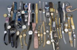 Fifty-three various ladies and gentleman's wristwatches.