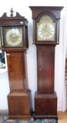 J Wilson Askrigg 19thC oak longcased clock with 8 day duration four pillar movement,