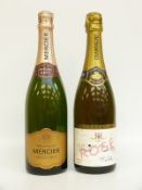 Two bottles of champagne comprising Paul Vertay Extra Reserve rosé 75cl and Mercier Private Brut