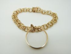A 14ct gold bracelet made up of double links, 22.