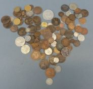 A quantity of coins to include small pre 1947 and pre 1920 silver content