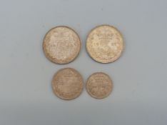 1883 young head issue Maundy coins, comprising 1d, 2d and 3d,