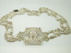 An Art Nouveau hallmarked silver belt, London 1904,