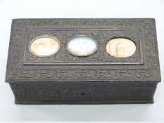 An early 20thC Indian ebony casket with fitted interior,