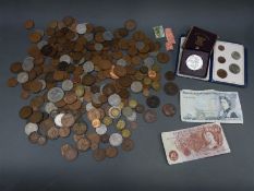 A quantity of sundry UK coinage including early decimal Festival of Britain crown etc,