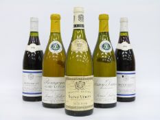 Five bottles of wine comprising two bottles of Louis Latour, one a 1995 Bourgogne,