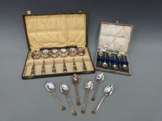 Three cased sets of silver plated cutlery