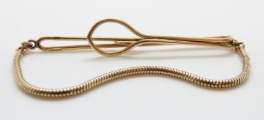 A 9ct gold tie clip,