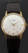 Longines 9ct gold gentleman's wristwatch with inset subsidiary seconds dial,