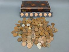 A quantity of UK coinage George III and Victoria onwards, includes farthings,