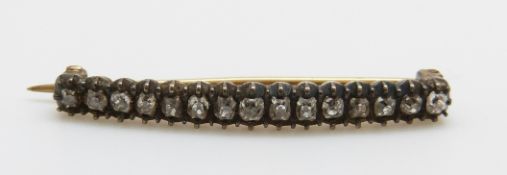 A Victorian brooch set with old cut diamonds,
