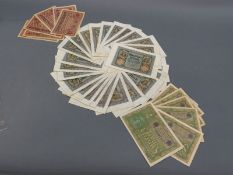 A collection of German pre-inflation bank notes