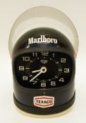 Heuer Grand Prix advertising clock with James Hunt stickers c1970s
