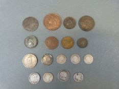 Charles II near fine 1674 farthing, together with a cache of Georgian and Victorian coins,
