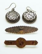 A 9ct gold sweetheart brooch with anchor decoration,