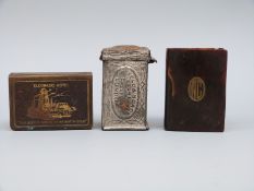 Three matchsafes including Eldorado Hotel, Melbourne,