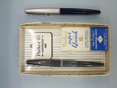 A Parker 45 fountain pen in original box and a further Parker fountain pen