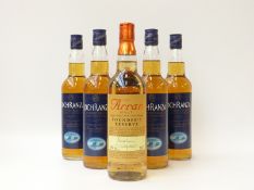 Arran Malt Founder's Reserve whisky, 70cl, 43% vol, and five bottles of Lochranza Founders' Reserve,
