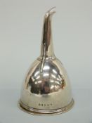 A Georgian hallmarked silver wine funnel, London 1804 maker Samuel Godbehere,