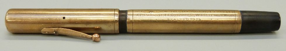 A 9ct gold Waterman Ideal fountain pen