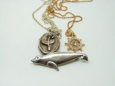 A Scottish silver seal brooch,