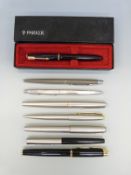 Eight Parker pens including Parker 45 x 2,