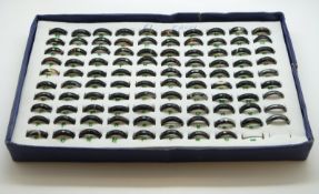 A collection of banded agate rings