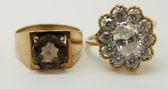 Two 9ct gold rings,