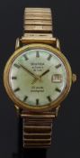Sekonda Autodate De Luxe gold plated gentleman's wristwatch with date aperture, two tone hands,