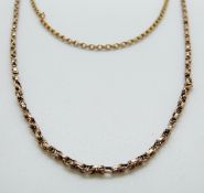 A 15ct gold necklace and a 9ct gold necklace