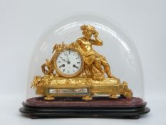 Howell et Cie c1840 gilt bronze clock featuring a Neapolitan fisher boy with net and fish,