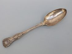 A Victorian hallmarked silver Kings pattern ladle spoon, London 1863 maker Chawner & Co., length 22.