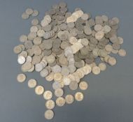 A collection of around 300 Elizabeth II English and Scottish shillings,