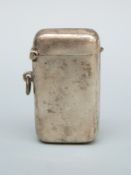 A large hallmarked silver vesta, Birmingham 1911 maker Joseph Gloster,