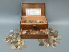 A collection of overseas coinage 18thC to modern day Euros, includes very small silver content,