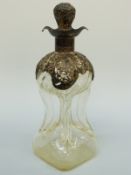 An Edward VII/Victorian hallmarked silver mounted glug decanter,