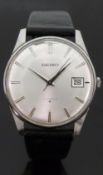 Seiko stainless steel gentleman's wristwatch with date aperture,