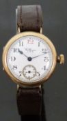 Waltham 9ct gold gentleman's wristwatch with subsidiary seconds dial,